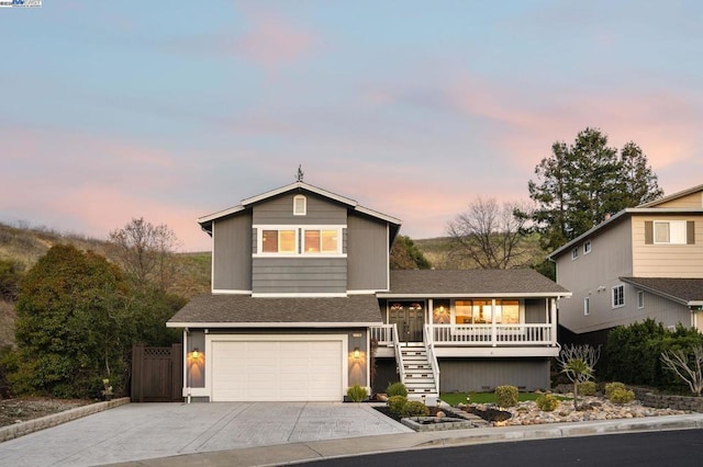 view of front of home featuring a garage