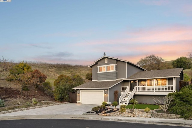 view of front facade with a garage