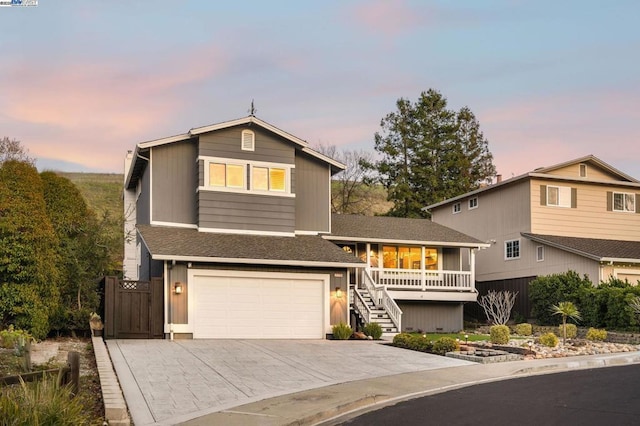 view of front of house featuring a garage