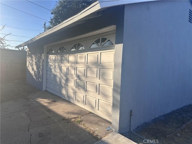 view of garage