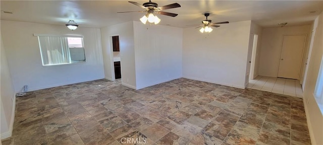 empty room with ceiling fan