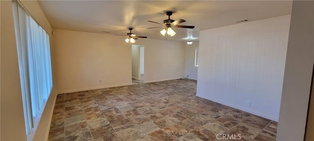 empty room with ceiling fan