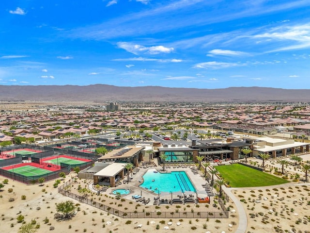 aerial view featuring a mountain view