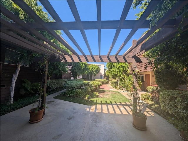 view of patio with a pergola