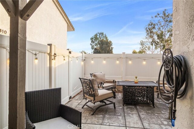 view of patio with an outdoor hangout area