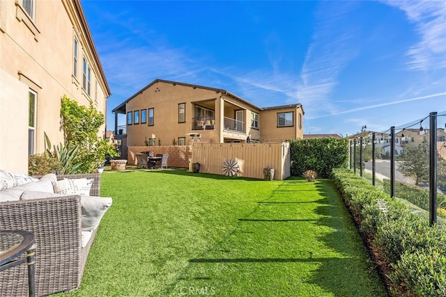 view of yard with fence