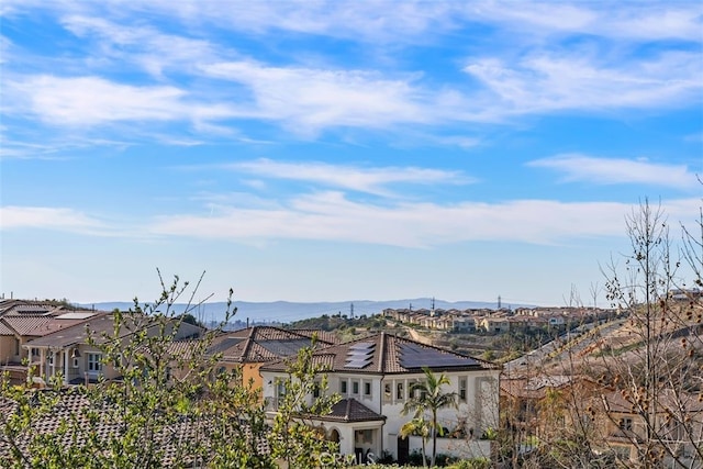 view of mountain feature with a residential view