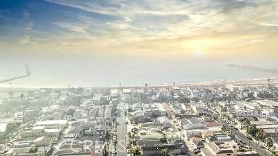 view of aerial view at dusk