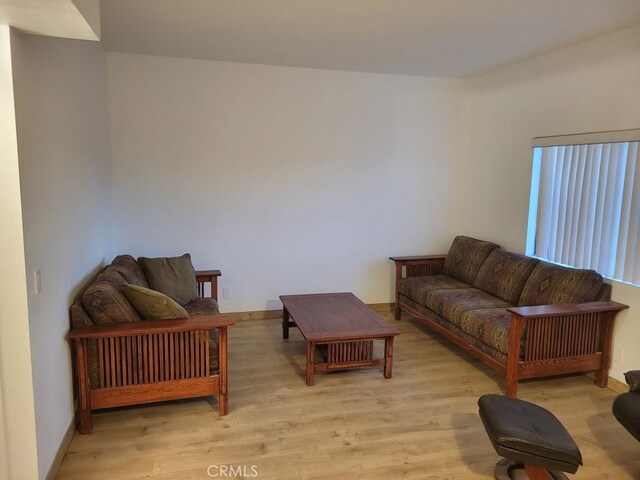 living room with light wood-type flooring