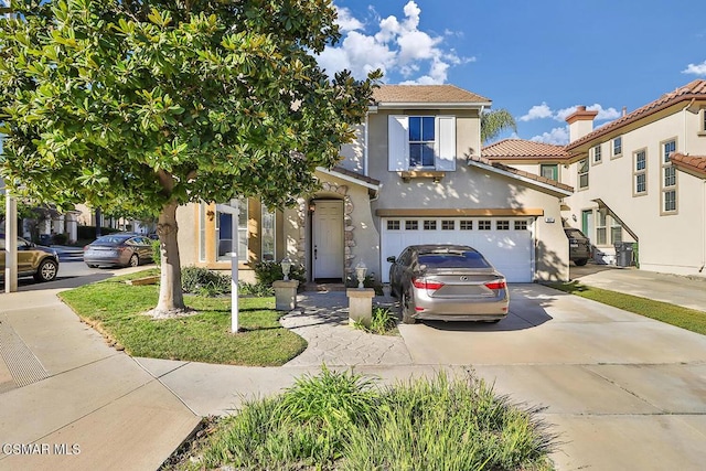 view of front facade with a garage