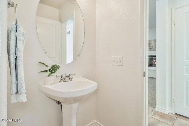 bathroom with tile patterned flooring