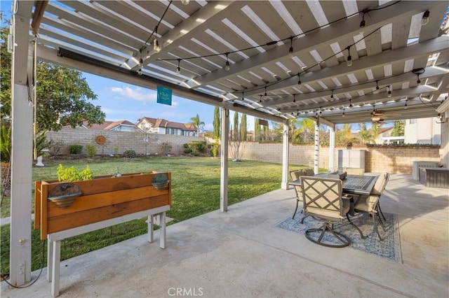 view of patio / terrace with a pergola