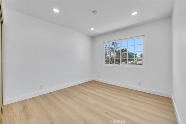 empty room featuring light wood-type flooring