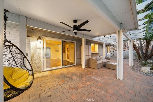 view of patio / terrace with ceiling fan