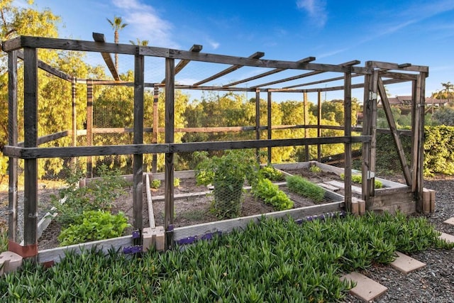 exterior space featuring a vegetable garden