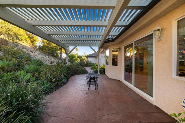 view of patio with a pergola