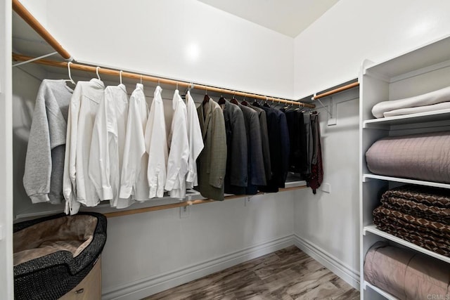 spacious closet featuring wood finished floors