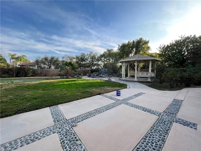 view of patio with a gazebo