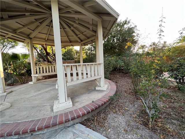 view of patio with a gazebo