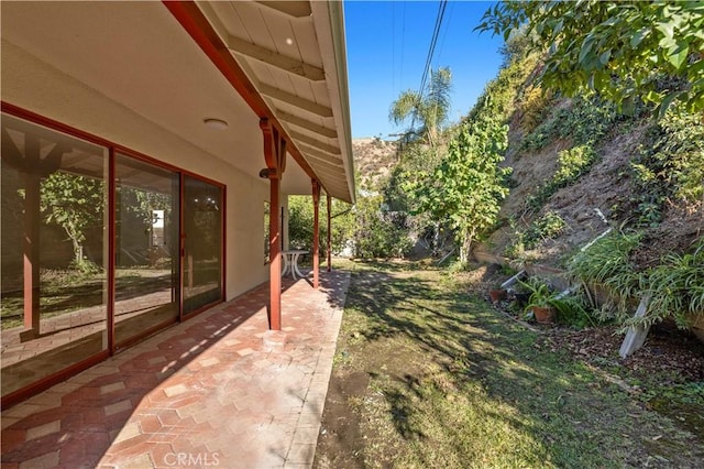 view of yard with a patio area