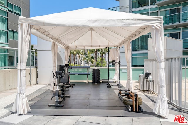 view of patio / terrace with a gazebo