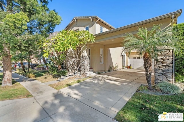 view of front of property featuring a garage