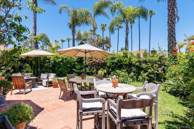 view of patio / terrace featuring outdoor lounge area