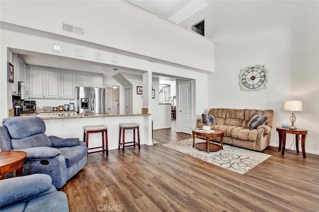 living room featuring hardwood / wood-style flooring