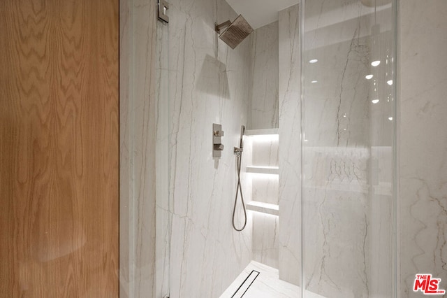 bathroom featuring walk in shower