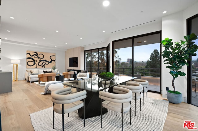 dining room featuring light hardwood / wood-style floors