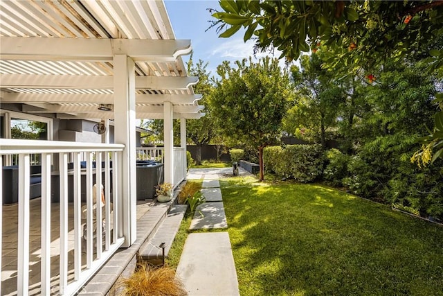 view of yard featuring a pergola