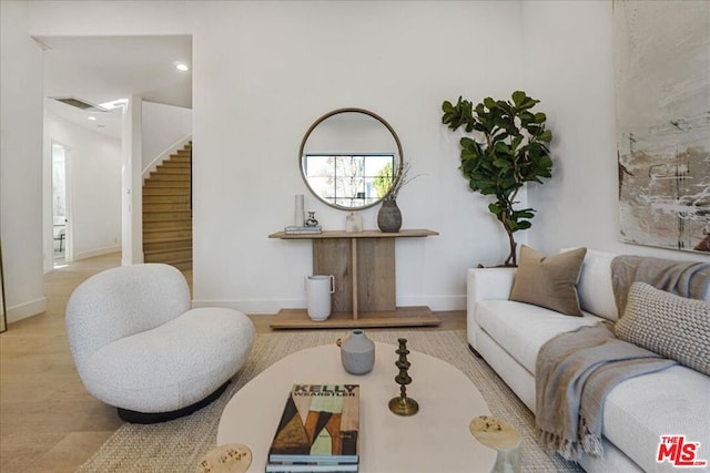 living room featuring hardwood / wood-style floors