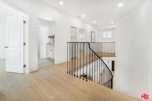 hall featuring light hardwood / wood-style floors