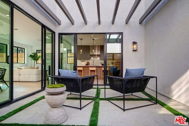 view of patio / terrace featuring an outdoor hangout area