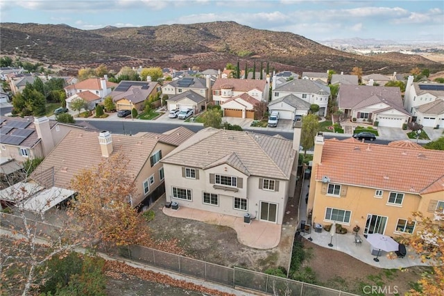 bird's eye view with a mountain view