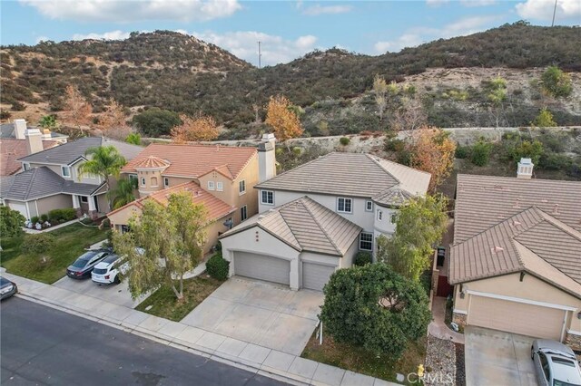 aerial view featuring a mountain view