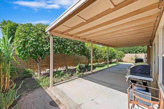 view of patio featuring grilling area