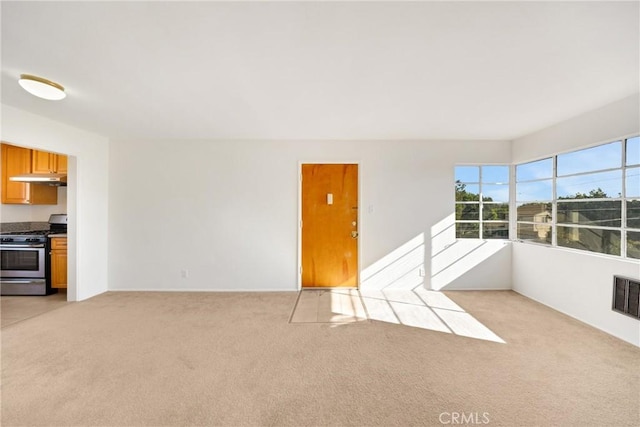 living room with light carpet