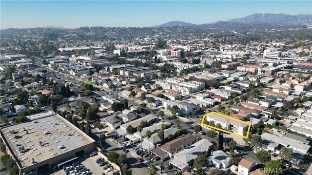 aerial view featuring a mountain view