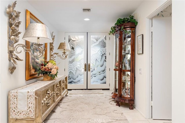 doorway featuring french doors