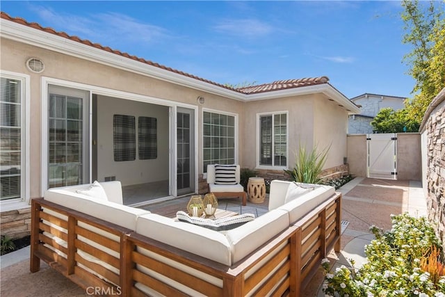 view of patio / terrace featuring an outdoor hangout area