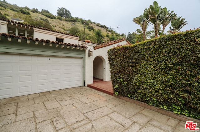 exterior space with a mountain view