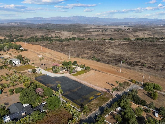 bird's eye view with a mountain view