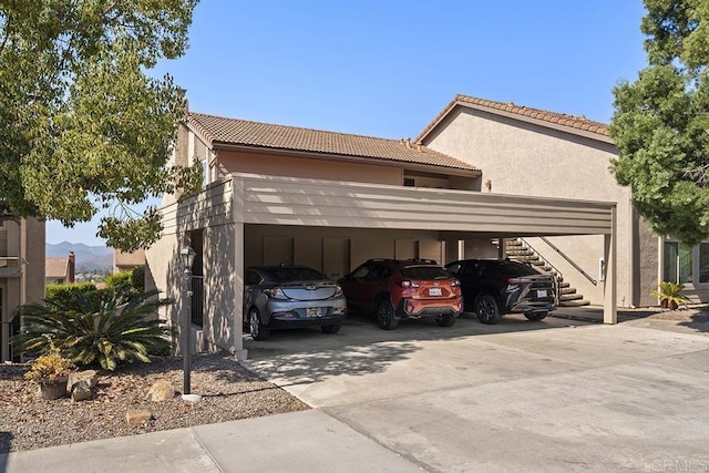 exterior space with a mountain view