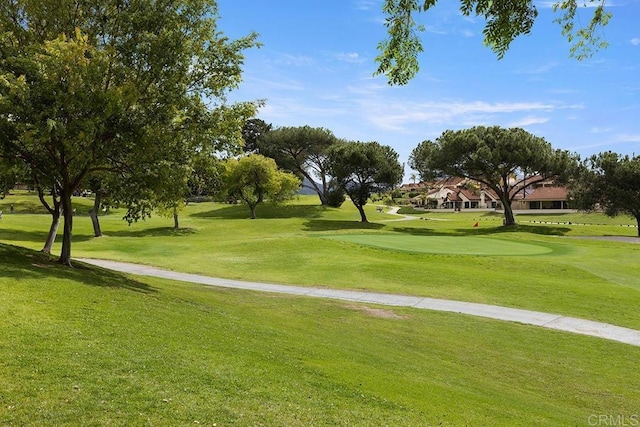 view of property's community featuring a lawn