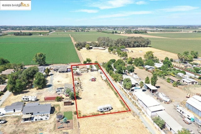 aerial view with a rural view