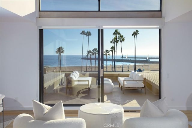 3024 Breakers Dr, Corona Del Mar, CA 92625 - interior space with a view of the beach and a water view