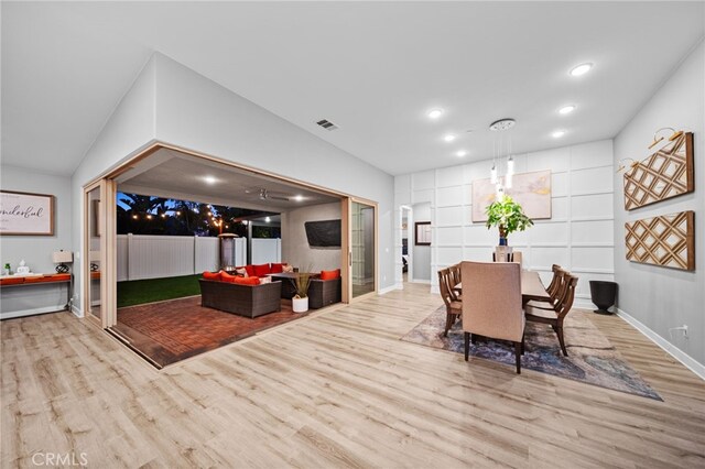 dining room featuring light hardwood / wood-style flooring