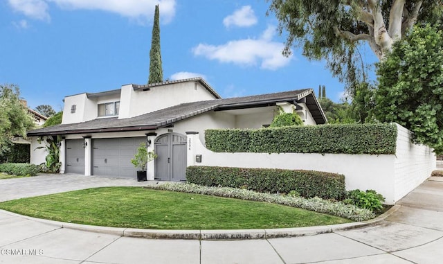 view of front property with a garage