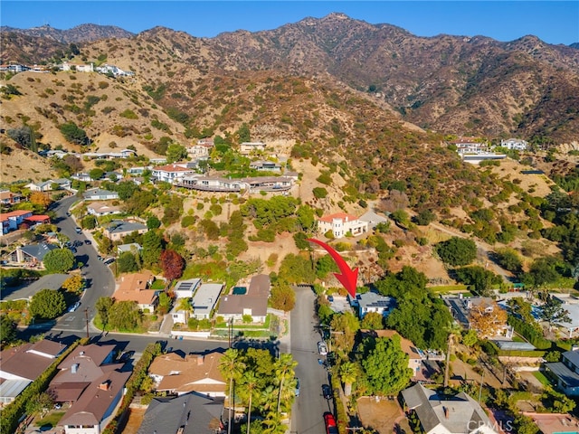 aerial view featuring a mountain view